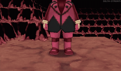 A Video Game Character Is Standing In Front Of A Wall With Delta-Stream Written On The Bottom Right GIF
