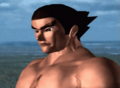 A Video Game Character Is Standing In Front Of The Ocean . GIF
