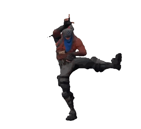 A Video Game Character Is Standing On One Leg With A Gun In His Hand Sticker