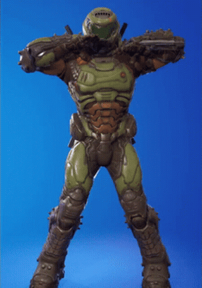 A Video Game Character Is Standing With His Arms Up In The Air GIF