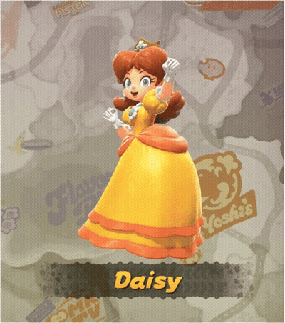 A Video Game Character Named Daisy Is Standing On A Map GIF
