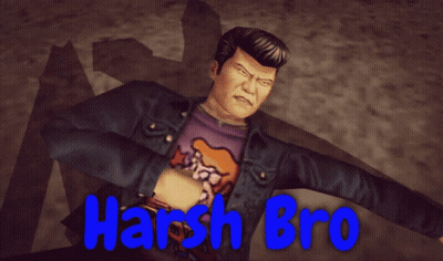A Video Game Character Named Harsh Bro With A Purple Shirt GIF