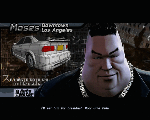 A Video Game Character Named Moses From Los Angeles Is Shown GIF