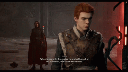 A Video Game Character Named Trilla Is Talking To Another Character GIF