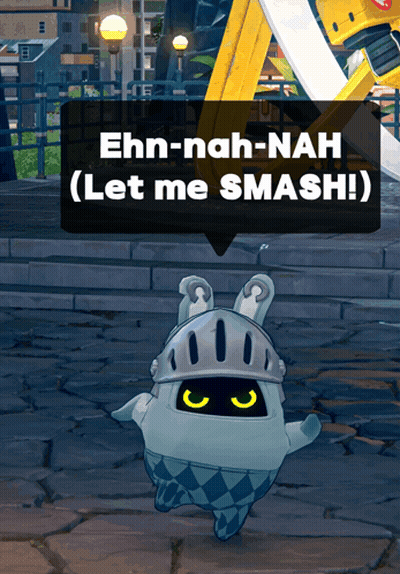 A Video Game Character Says " Ehn-Nah-Nah ( Let Me Smash ) " In A Speech Bubble GIF