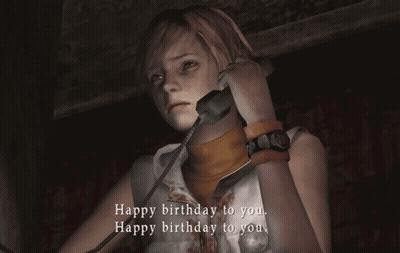 A Video Game Character Says " Happy Birthday To You " While Talking On The Phone GIF