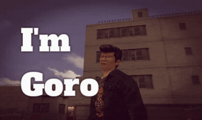 A Video Game Character Says I 'M Goro With A Building In The Background GIF