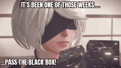 A Video Game Character Says It 'S Been One Of Those Weeks Pass The Black Box ! GIF