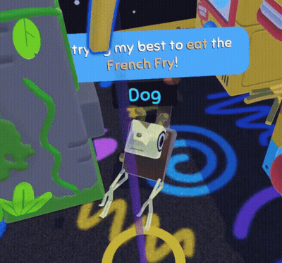 A Video Game Character Says " My Best To Eat The French Fry " GIF