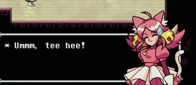 A Video Game Character Says Ummm Tee Hee ! GIF