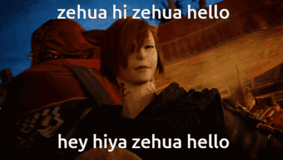A Video Game Character Says Zehua Hi Zehua Hello And Hey Hiya Zehua Hello GIF