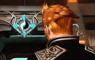 A Video Game Character Says " Zell Yeah ! " GIF