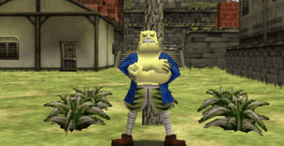 A Video Game Character Standing In A Grassy Field GIF