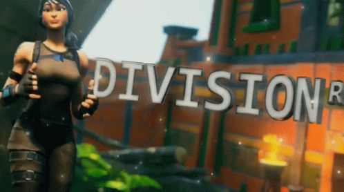 A Video Game Character Stands In Front Of A Sign That Says Division GIF