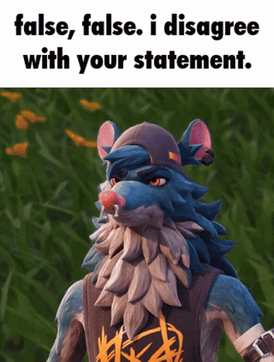 A Video Game Character With A Beard And A Hat Says " False , False , I Disagree With Your Statement " GIF