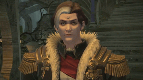 A Video Game Character With A Fur Coat And A Red Scarf GIF