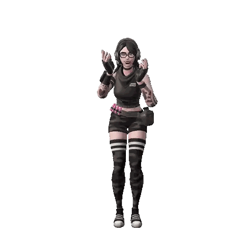 A Video Game Character With A Heart Shaped Glasses On Her Face Sticker