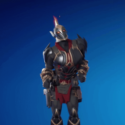 A Video Game Character With Chains Around His Arms And A Helmet GIF