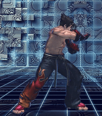A Video Game Character With Flames On The Pants GIF