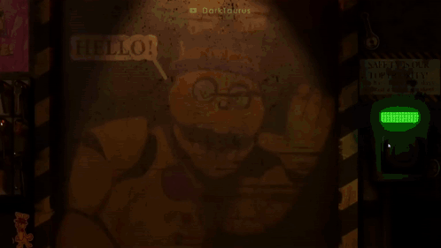 A Video Game Character With Glowing Eyes Is Looking At The Camera GIF