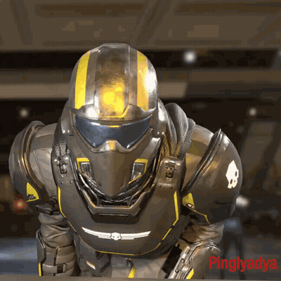 A Video Game Character With Pinglyadya Written On The Bottom Right GIF