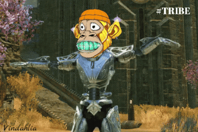 A Video Game Character With The Hashtag #Tribe GIF