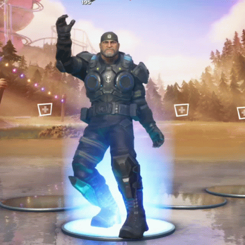 A Video Game Character With The Number 195 On The Bottom Right GIF
