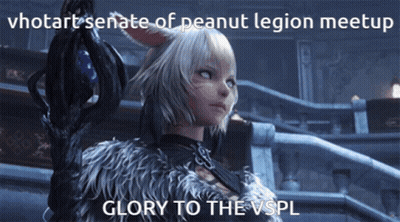 A Video Game Character With The Words Glory To The Vspl GIF