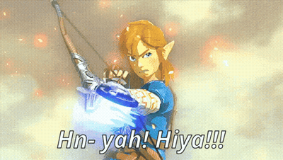 A Video Game Character With The Words Hn-Yah Hiya GIF