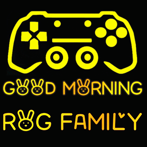 A Video Game Controller With The Words Good Morning Rog Family GIF