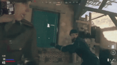 A Video Game Is Being Played And A Man Is Being Killed By Another Man GIF