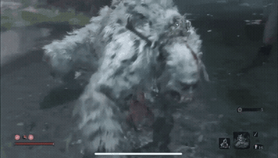 A Video Game Is Being Played And The Player Is Fighting A Monster Named Guardian Ape GIF