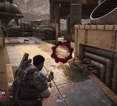 A Video Game Is Being Played And The Player Is Holding A Weapon GIF