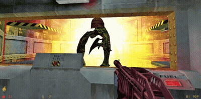A Video Game Is Being Played With A Test Fire Sign GIF