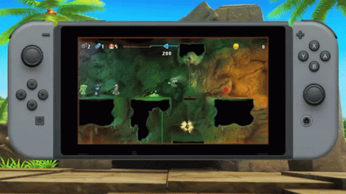 A Video Game On A Nintendo Switch Shows A Score Of 280 GIF