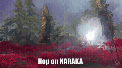 A Video Game Scene That Says Hop On Naraka GIF