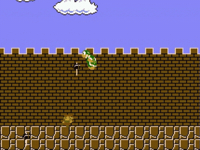 A Video Game Scene With A Brick Wall And A Snake GIF