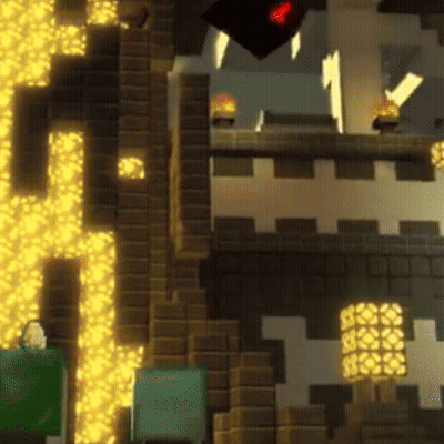A Video Game Scene With A Green Box In The Middle Of It GIF