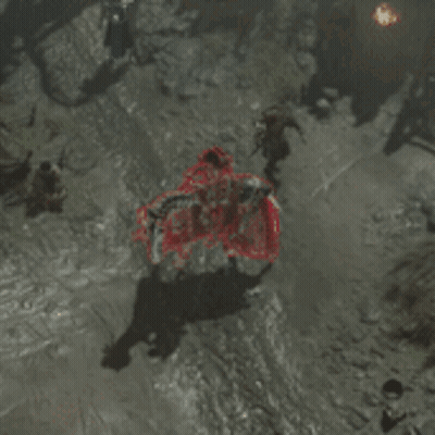 A Video Game Scene With A Red Outline Of A Person GIF
