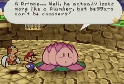 A Video Game Scene With A Speech Bubble That Says A Prince Well GIF