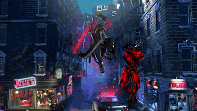 A Video Game Scene With A Store Called Josie 'S In The Foreground GIF