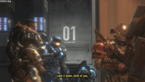 A Video Game Scene With The Number 01 On It GIF