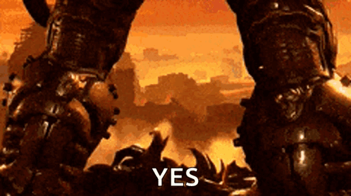 A Video Game Scene With The Word Yes Written On The Bottom GIF