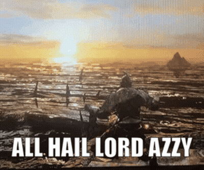 A Video Game Scene With The Words All Hail Lord Azzy On The Bottom GIF