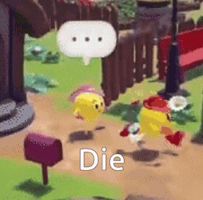 A Video Game Scene With The Words Die On The Bottom GIF