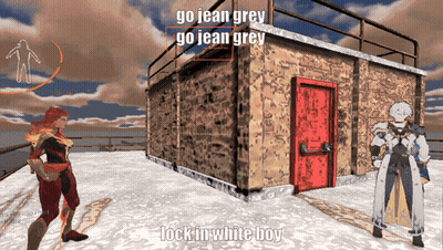 A Video Game Scene With The Words Go Jean Grey Go Jean Grey GIF