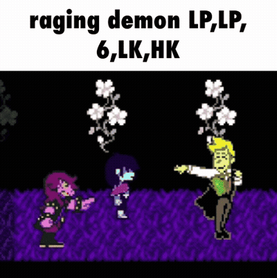 A Video Game Scene With The Words Raging Demon Lp Lp , 6 , Lk , Hk GIF