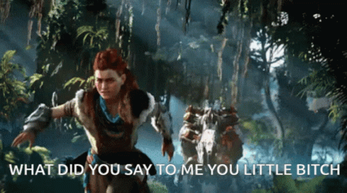 A Video Game Scene With The Words What Did You Say To Me You Little Bitch At The Bottom GIF