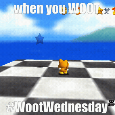 A Video Game Scene With The Words " When You Woot #Wootwednesday " GIF