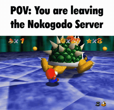 A Video Game Scene With The Words " You Are Leaving The Nokogode Server " At The Top GIF
